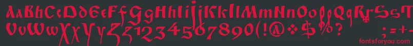 FitaPoluustav Font – Red Fonts on Black Background