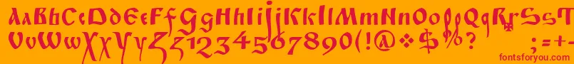 FitaPoluustav-fontti – punaiset fontit oranssilla taustalla