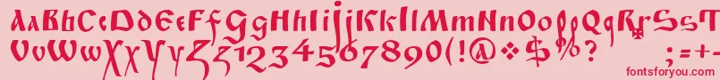 FitaPoluustav Font – Red Fonts on Pink Background
