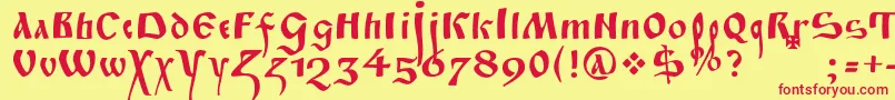 FitaPoluustav Font – Red Fonts on Yellow Background