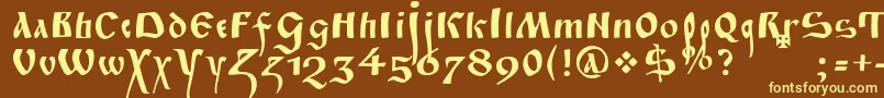 FitaPoluustav Font – Yellow Fonts on Brown Background