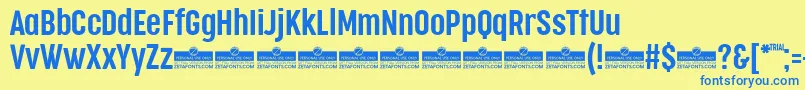 CocogooseCompressedSemilightTrial Font – Blue Fonts on Yellow Background