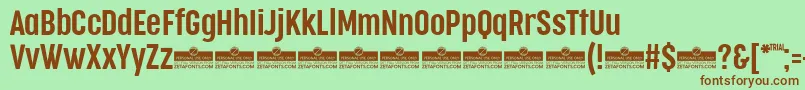 CocogooseCompressedSemilightTrial Font – Brown Fonts on Green Background