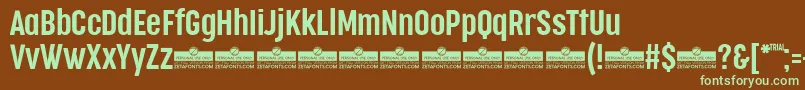 CocogooseCompressedSemilightTrial Font – Green Fonts on Brown Background