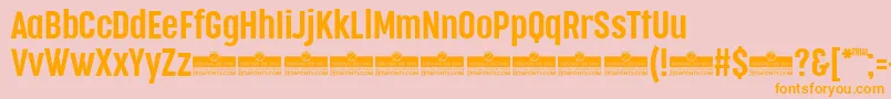 CocogooseCompressedSemilightTrial Font – Orange Fonts on Pink Background