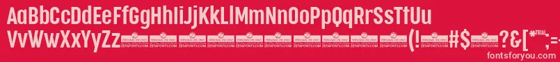 CocogooseCompressedSemilightTrial Font – Pink Fonts on Red Background