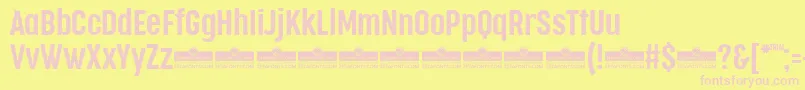 CocogooseCompressedSemilightTrial Font – Pink Fonts on Yellow Background