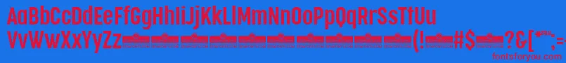 CocogooseCompressedSemilightTrial Font – Red Fonts on Blue Background
