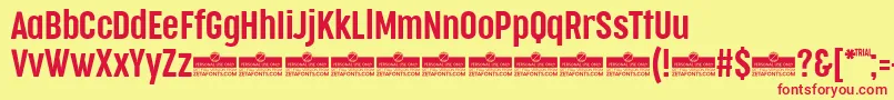 CocogooseCompressedSemilightTrial Font – Red Fonts on Yellow Background