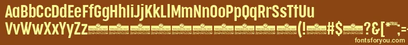 CocogooseCompressedSemilightTrial Font – Yellow Fonts on Brown Background