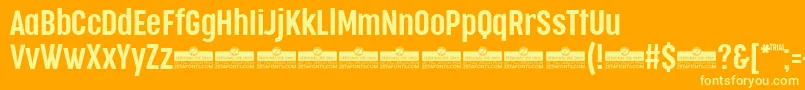 CocogooseCompressedSemilightTrial Font – Yellow Fonts on Orange Background