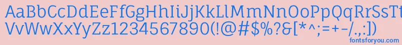 FaunaoneRegular Font – Blue Fonts on Pink Background