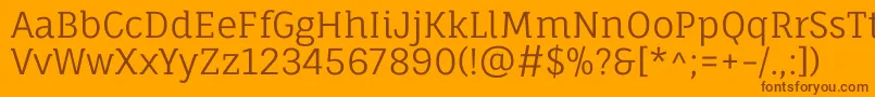 FaunaoneRegular Font – Brown Fonts on Orange Background