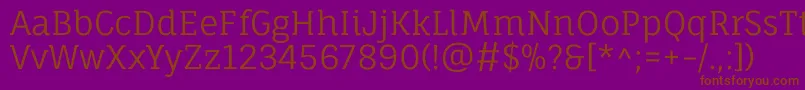 FaunaoneRegular Font – Brown Fonts on Purple Background