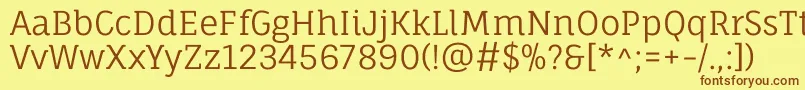 FaunaoneRegular Font – Brown Fonts on Yellow Background