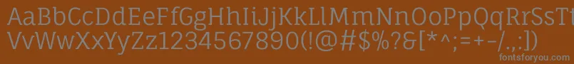 Czcionka FaunaoneRegular – szare czcionki na brązowym tle