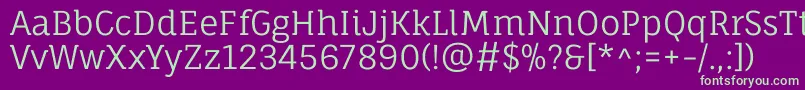 FaunaoneRegular Font – Green Fonts on Purple Background