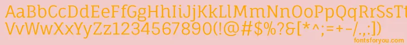 FaunaoneRegular Font – Orange Fonts on Pink Background