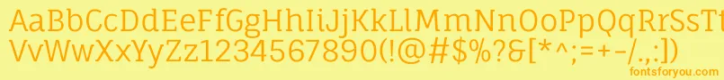 FaunaoneRegular Font – Orange Fonts on Yellow Background