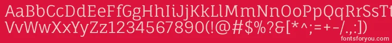 FaunaoneRegular Font – Pink Fonts on Red Background