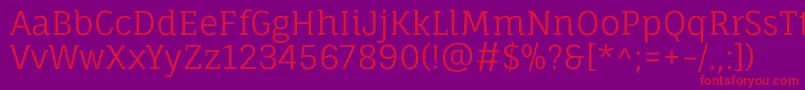 FaunaoneRegular Font – Red Fonts on Purple Background