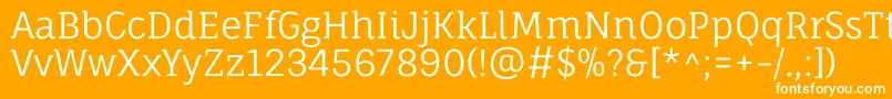 Подробнее о шрифте FaunaoneRegular Шрифт FaunaoneRegular – белые шрифты на оранжевом фоне