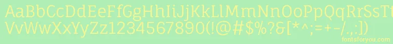 FaunaoneRegular Font – Yellow Fonts on Green Background