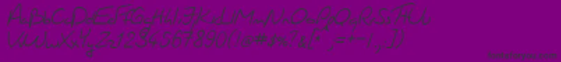 JacquesHandwriting-Schriftart – Schwarze Schriften auf violettem Hintergrund