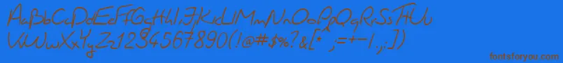 Шрифт JacquesHandwriting – коричневые шрифты на синем фоне