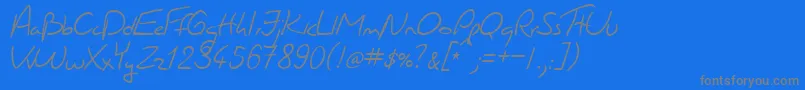 JacquesHandwriting-Schriftart – Graue Schriften auf blauem Hintergrund