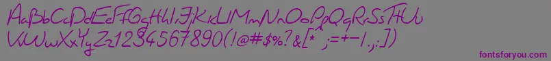 JacquesHandwriting Font – Purple Fonts on Gray Background