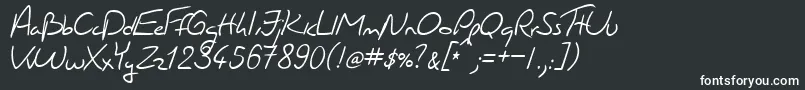 JacquesHandwriting Font – White Fonts on Black Background
