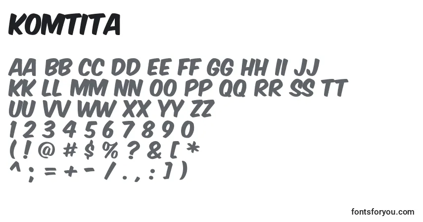 Fuente Komtita - alfabeto, números, caracteres especiales
