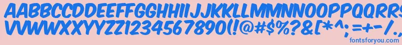 Komtita Font – Blue Fonts on Pink Background