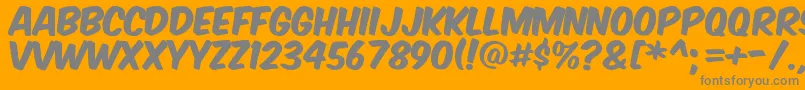 Komtita-Schriftart – Graue Schriften auf orangefarbenem Hintergrund