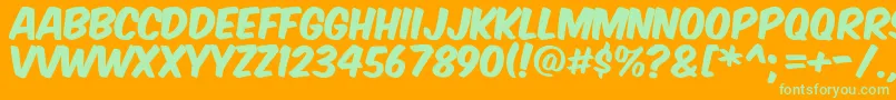 Komtita Font – Green Fonts on Orange Background