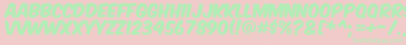 Komtita Font – Green Fonts on Pink Background