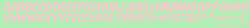 Komtita-Schriftart – Rosa Schriften auf grünem Hintergrund