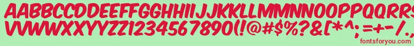 Komtita Font – Red Fonts on Green Background