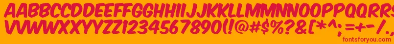 Komtita Font – Red Fonts on Orange Background
