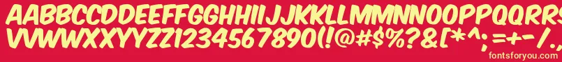 Komtita Font – Yellow Fonts on Red Background