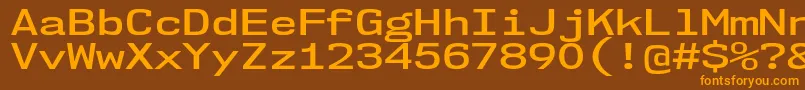 Nk57MonospaceExSb Font – Orange Fonts on Brown Background