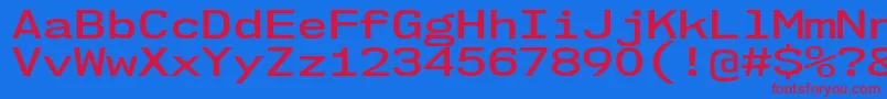 Nk57MonospaceExSb Font – Red Fonts on Blue Background