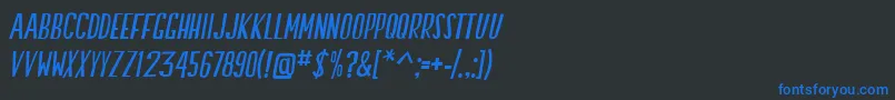 SwallowFallsItalic Font – Blue Fonts on Black Background