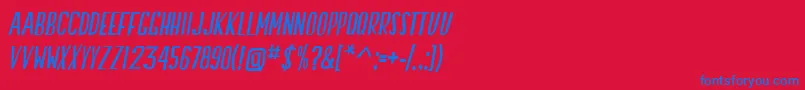 SwallowFallsItalic Font – Blue Fonts on Red Background