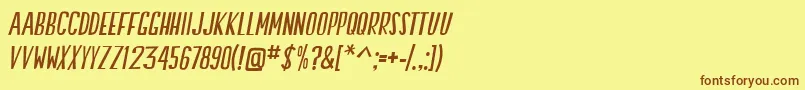 SwallowFallsItalic Font – Brown Fonts on Yellow Background