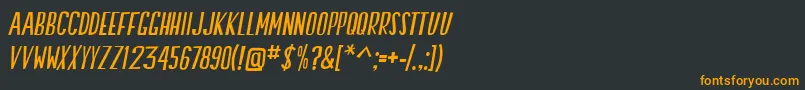 Шрифт SwallowFallsItalic – оранжевые шрифты на чёрном фоне