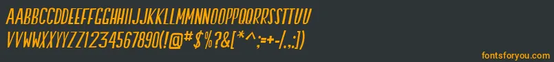 フォントSwallowFallsItalic – 黒い背景にオレンジの文字