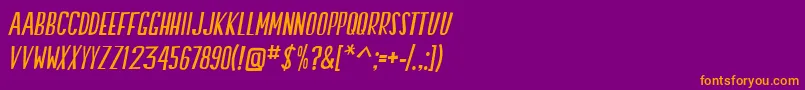 SwallowFallsItalic Font – Orange Fonts on Purple Background