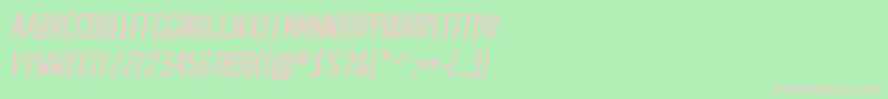 フォントSwallowFallsItalic – 緑の背景にピンクのフォント